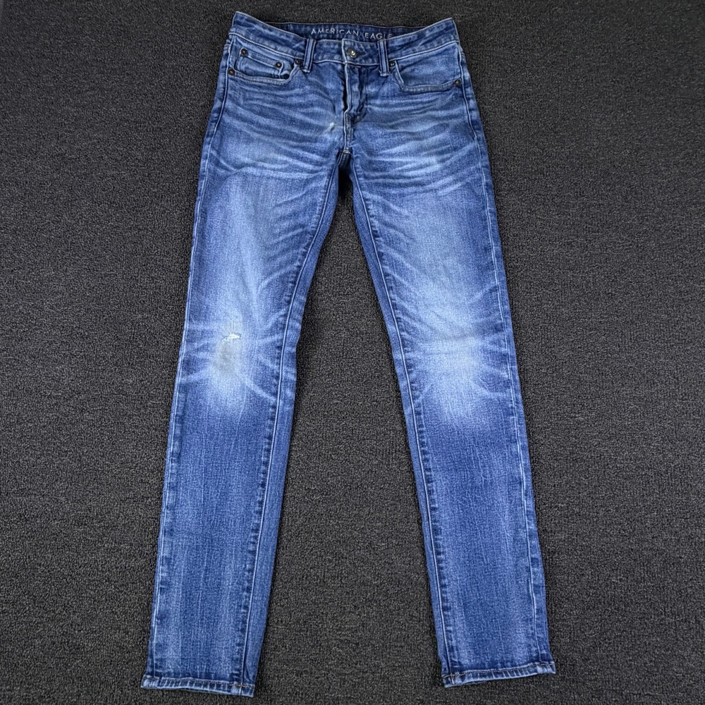 American Eagle Jeans Mens Fits  30x31 Skinny Airflex+ Blue Medium Wash EUC
